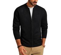 PJ Paul Jones Strickjacke Herren Klassischer Zipper Cardigan | Knitted, Stehkragen, Weste, Business, Winter Men'S Sweatjacke Langarm Mit Reissverschluss, Feinstrickjacke für Männer