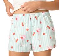 PJ Salvage Damen-Flanell-Pyjama, Kurze Unterseite, Light Mint, Large