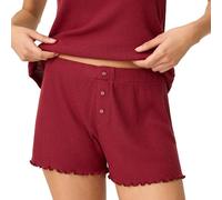 PJ Salvage Damen Textured Essentials Pajama Short Bottom Pyjamaunterteil, Port, L