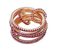 Pjeghbvop Buntes, stapelbares Schmuckset mit kubischem Zirkonia für Damen, rosévergoldete Moderinge aus verschiedenen Metallen, handgefertigtes Accessoire, stapelbare Goldringe für Damen