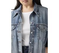 Jeansjacke LEVI'S PLUS "TRUCKER", Damen, Gr. XL (44), turning heads plus, Denim/Jeans, Obermaterial: 100% Baumwolle, casual, relaxed fit, Langarm, Jacken, in leichter Used-Waschung (63146522-XL) turni
