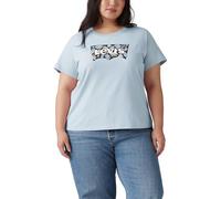 T-Shirt LEVI'S PLUS "PL PERFECT TEE", Damen, Gr. XXL (50/52), plus p2 bw floral fill country air, Single Jersey, Obermaterial: 100% Baumwolle, Shirts T-Shirt (35642101-XXL) plus p2 bw floral fill coun