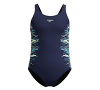 Speedo Mädchen Placement Muscleback Badeanzug Peacoat/Blasses Kleeblatt, Peacoat/Pale Clover, 13-14 Jahre