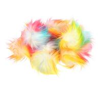 PLAFOPE 12 Stück Flauschige Kunstfell Pompons Ø 8cm mit Elastischer Schlaufe Bunte Selbstgemacht Bommel für Bastelarbeiten Hüte Schlüsselanhänger Kleidung
