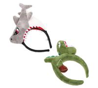 PLAFOPE 2 Stück Hai Dinosaurier Haarbänder Aus Weichem Material Kinder Und Erwachsene Party Kopfschmuck Halloween Kostüm Zubehör