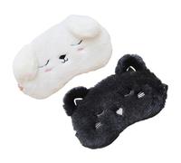 PLAFOPE 2stücke Augenmasken Zum Schlafen Aus Plüsch Cartoon-tiere Augenschattenabdeckungen Lichtdichte Schlafmaske Hautfreundliche Augenmaske Für Reisen Und Nickerchen