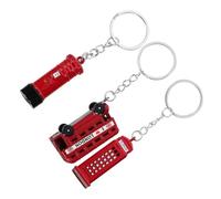 PLAFOPE 3 Stück London Souvenir Schlüsselanhänger Anhänger Bus Telefonzelle und Briefkasten Original Britische Mitbringsel Geschenk für Reisende und Freunde