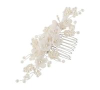 PLAFOPE Bridal Haarschmuck Perlen Haarkamm Silber Hochzeit Haaraccessoire Leicht Elegant Für Braut Frisuren Updos Brautjungfern Schmuck