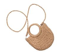 PLAFOPE Handgewebte Schultertasche aus Papierseil in Khaki mit Dekorativem Design und Praktischer Kapazität Strandtasche für Damen zum Einkaufen und Dating