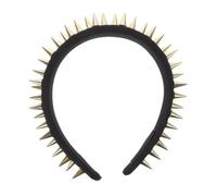 PLAFOPE Punk Haarreif mit Nieten Schwarzes Stirnband Damen Rutschfestes Leichtes Kopfstück für Musikfestivals und Alltag Modisches Haarschmuck accessoire