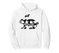 Plaid Bunny Easter Rabbit Black & White Flower Bunny Floral Pullover Hoodie