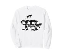 Plaid Bunny Easter Rabbit Black & White Flower Bunny Floral Sweatshirt