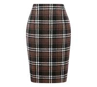 Plaid Wool Skirts Kurz Slim-Fit Mini Rock Damen Sexy Wickelrock Damen Kurz Karierter Rock Figurbetonter Bleistiftrock Damen Knielang Winterrock Damen Warm Wollrock Elegant Karierter Wollrock Für Damen