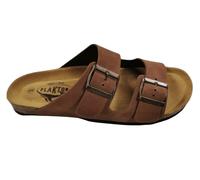 Plakton Barna Nobuck 2 Leder Pantolette Sandalette braun - 43
