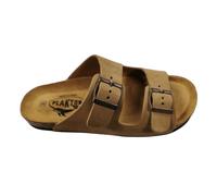 Plakton Beta Afelpado Damen Leder Pantolette Sandalette - beige - 42