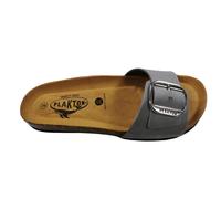 Plakton Bis 3 Nobuck Damen Leder Pantolette Sandalette - grau - 40