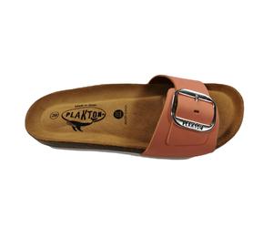 Plakton Bis 3 Nobuck Damen Leder Pantolette Sandalette - orange - 38
