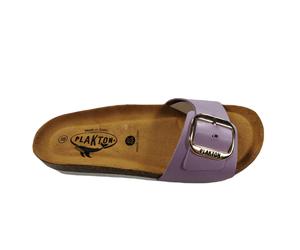 Plakton Bis 3 Vaquetilla Damen Leder Pantolette Sandalette - lila - 42