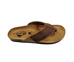 Plakton Borneo Apure Leder Zehenstegsandale - braun - 45