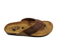Plakton Borneo Apure Leder Zehenstegsandale - braun - 47