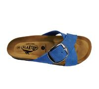 Plakton Bramma Nubuk Damen Leder Pantolette Sandalette - blau - 40