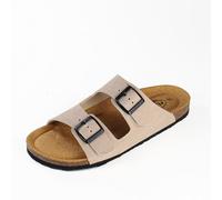Plakton Vegane Damen Sandale BETA mit Korksohle und einstellbaren Schnallen Beige 37