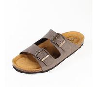 Plakton Vegane Damen Sandale BETA mit Korksohle und einstellbaren Schnallen Marron (grau) 42