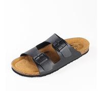 Plakton Vegane Damen Sandale BETA mit Korksohle und einstellbaren Schnallen (schwarz) schwarz 37