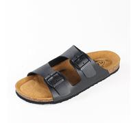 Plakton Vegane Damen Sandale BETA mit Korksohle und einstellbaren Schnallen (schwarz) schwarz 41