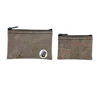 Plan B, Münzgeldbörse X2, 2er-Set Portemonnaie, Maße: 14 x 8 cm und 11 x 6 cm, Orion, Grauer Kork, Einheitsgröße, Geldbörsen