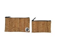 Plan B, Münzgeldbörse X2 Kork, 2er-Set Portemonnaie, Maße: 14 x 8 cm und 11 x 6 cm, Hellbraun