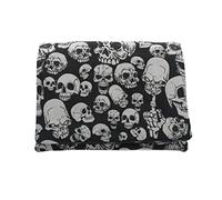 Plan B, Portemonnaie, Mini-Geldbörse Modell 02, Maße 12 x 9 cm, mit 3 Kartenfächern, Weiße Totenköpfe, Unisex, Größe XS, aus Stoff (Hardcore)