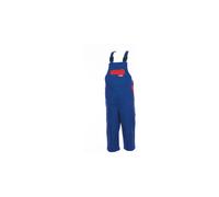 Planam Kinder-Latzhose kornblau/mittelrot 134/140