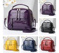 PLANEE modische Umhängetasche aus Kunstleder, Damen Schulter Handytasche, Doppelreißverschluss Umhängetasche, glänzendes Krokodilmuster Schultertasche