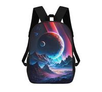 Planet Paradise Landscape Kinderrucksack, 3D-Druck, Schulrucksack Für Jungen, Cooler Tagesrucksack, Lässiger Rucksack, Spaßrucksack Für Kinder Und Jugendliche 17inch
