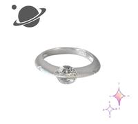 Planet Spinning Ring-S925 Sterling Silver, Cosmic Stellar Rotatable Diamond Ring, Elegant Rotate Planet Ring, Spinner Ring Women, Sparkle Planet Ring Gifts for Her (Silver,US 10)