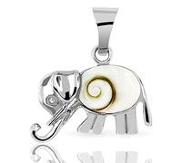 PLANETYS - 925 Sterling Silber Anhänger Elefant Auge des Heilige Lucie - Santa Lucia - Oeil de Sainte Lucie - Shiva Eye