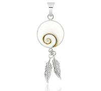 Planetys - 925 Sterling Silber Anhänger Gefieder Auge des Heilige Lucie - Santa Lucia - Oeil de Sainte Lucie - Shiva Eye