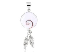 PLANETYS - 925 Sterling Silber Anhänger Gefieder Auge des Heilige Lucie - Santa Lucia - Oeil de Sainte Lucie - Shiva Eye
