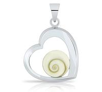 Planetys - 925 Sterling Silber Anhänger Herz Auge des Heilige Lucie - Santa Lucia - Oeil de Sainte Lucie - Shiva Eye