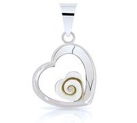 Planetys - 925 Sterling Silber Anhänger Herz Auge des Heilige Lucie - Santa Lucia - Oeil de Sainte Lucie - Shiva Eye