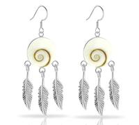 PLANETYS - 925 Sterling Silber Ohrringe Gefieder Auge des Heilige Lucie - Santa Lucia - Oeil de Sainte Lucie - Shiva Eye