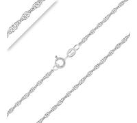 PLANETYS - Singapurkette 925 Sterling Silber Rhodiniert Kette - 1.4 mm Breite Längen 45 cm