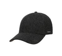Stetson Plano Wool Cap Herren - Baseballcap mit Schirmunterseite aus Leder- Herrencap Herringbone Design - Kappe mit Baumwollfutter - Basecap Herbst/Winter - Wintercap anthrazit S (54-55 cm)