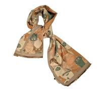 Planta Color Wunderschöner Schal mit Katzendruck, weich und dick, Maße 185 x 68 cm, ideal zum Warmhalten mit elegantem Design, breiter Schal oder Schal, ocker, 42