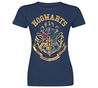 Plastic Head Damen, T-Shirt, Harry Potter Crest GTS, GR. 38 (Herstellergröße:Large), Blau (Blue)