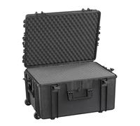 Wasserdichter Koffer MAX620TR (L x B x H: 687 x 528 x 286 mm, Mit Würfelschaumstoffeinlage, Ausziehbarer Trolley, Schwarz, Kunststoff)