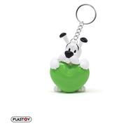 Plastoy Astérix Schlüsselanhänger Idéfix grünes Herz - PVC - 6 cm