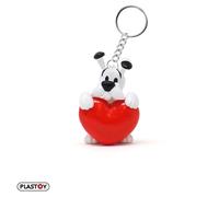 Plastoy Astérix Schlüsselanhänger Idéfix rotes Herz - PVC - 10 cm