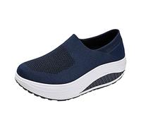 Plateau Damenschuhe, modisch, bequem, leicht, Damen-Sneaker, Booties für Damen, mit Absatz, dunkelblau, 37.5 EU